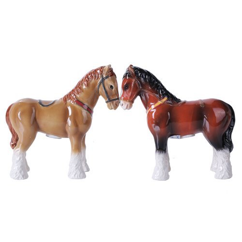 Pacific Giftware 4.75 inches Clydesdale Horses Magnetic Salt and Pepper Shaker Kitchen Set