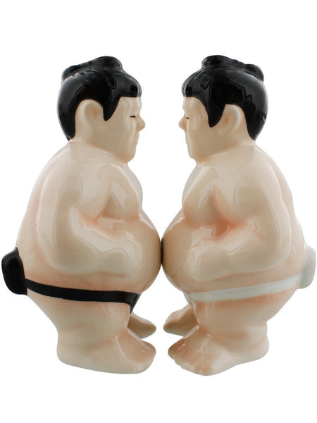 Sumo Wrestlers Attractives Salt Pepper Shaker Made of Ceramic by Pacific Trading