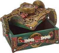 Steampunk Trinket / Jewelry Box Steam Punk W/ Compass