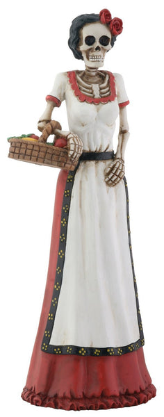 YTC Red Skeleton Senorita Holding Basket