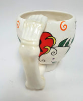 Pacific Giftware White Tribal Day of The Dead Love Lock Sugar Skull Ceramic Drink Coffee Mug Cup