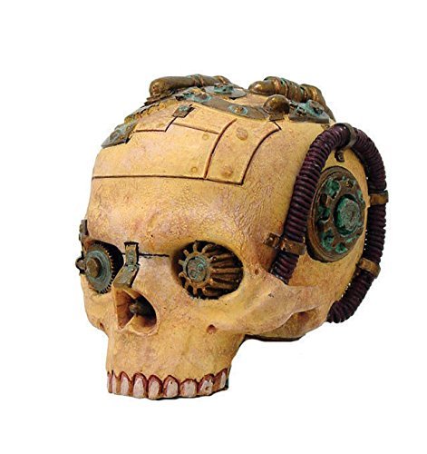 Steampunk Skull Skeleton Gear Pipe Paperweight Statue Figurine