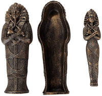 Ancient Egyptian Artifact Collectible King Tut Sarcophagus Coffin w/ Mummy...