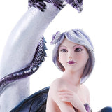 Pacific Giftware Celestial Fairy Seated on Crescent Moon with Fantasy Dragon Figurine 13 Inch