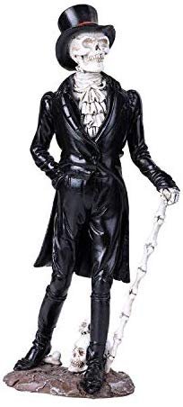 Day of The Dead Skeleton Black Suit Gentleman Resin Figurine