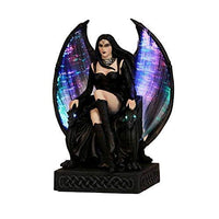 ABZ Brand Gothic Lady Fairy Winged Gargoyle Crystal Ball Fiber Optic Statue...