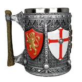 Medieval English Crest Tankard Mug 20 oz Coffee Stainless Steal Insert Stein