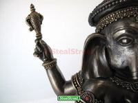 Dancing Ganesha on Lotus Collectible Hinduism Sculpture