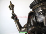 Dancing Ganesha on Lotus Collectible Hinduism Sculpture