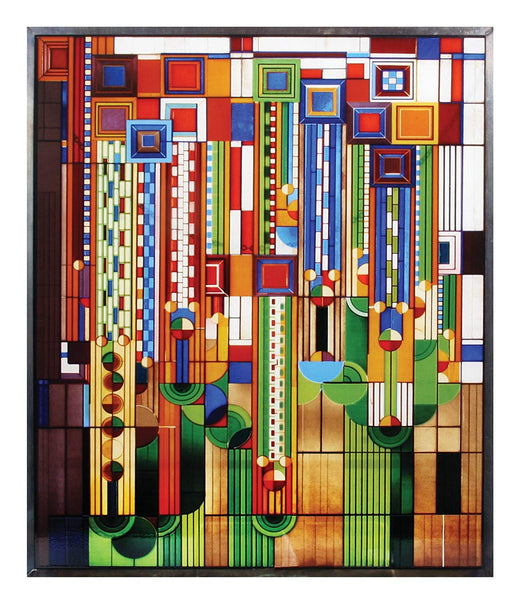 YTC Square FLW Hanging Saguaro Cactus Flower in Multicolor Geo Shapes