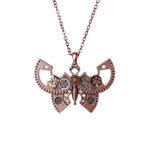 Steampunk Retro Gear Works Butterfly Unisex Lead Free Alloy Necklace