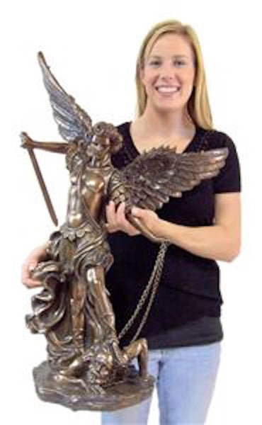Resin Statue Saint St Michael 32 Inch Cold Cast for Church