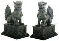YTC Pair of Chinese Lions Foo Dogs - Collectible Figurine Statue Figure