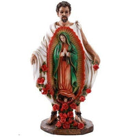 Saint Juan Diego With Image of Our Lady of Guadalupe Miracle Collectible Figurine 10 Inch
