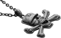 Masada Jewelry, Coast Guard Skull Crossbones Pendant Necklace Lead Free Alloy
