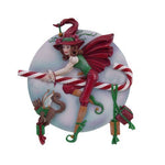 PTC Pacific Giftware Candy Cane Riding Christmas Holiday Witch Statue Figurine, 9" H