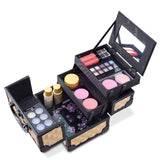 Mini Makeup Train Case 9.5" Aluminum Professional Cosmetic Organizer Box with Mirror