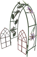 Pacific Giftware Enchanted Mini Fairy Garden Accessories Decorative Metal Garden Arbor Gate Arch Shape with Floral Design 6.5 inch Tall