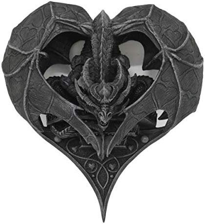 Pacific Giftware PT Dragon Heart Stone Finish Resin Decorative Figurine