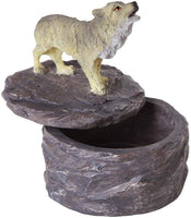 Pacific Giftware Lone Majestic Wolf Mini Resin Trinket Box 3.15 Inches Tall