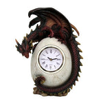 Red Dragon On Egg Clock Collectible Figurine