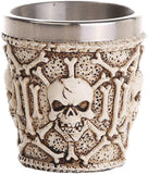 Novelty Decorative Ossuary Style Skull Skeletal Bones Shot Glasses Set of 2
