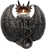 ABZ Brand Guardian Winged Red Eye Standing Dragon Gargoyle Candle Holder Statue Figurine Gothic Myth Fantasy Sculpture Decor