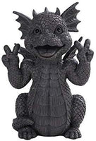PT Garden Dragon Peace Victory Hands Dragon Garden Display Decorative Accent Sculpture Stone Finish 10 Inch Tall