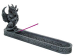 10 Inch Dragon Gargoyle and Sword Resin Incense Burner Statue Figurine