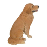 Realistic Life Like Sitting Golden Retriever Statue Glass Eyes