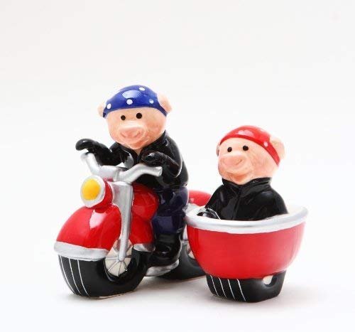 Wild Hogs Ceramic Magnetic Salt and Pepper Shakers Collection Set