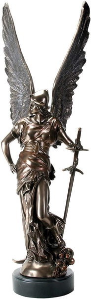 YTC 35.25 Inch Bronze Colored Armored Angel of Victory with Sword Statue