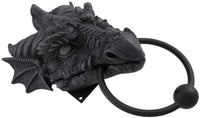 Gothic Dragon Door Knocker Cast Iron Finish