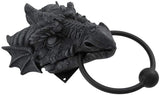Gothic Dragon Door Knocker Cast Iron Finish