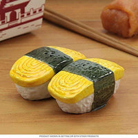 JAPANESE TAMAGO EGG CERAMIC MAGNETIC SALT PEPPER SHAKERS