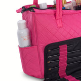 KIOTA Beauty Bag - Ideal for Bottles - Makeup Brush Storage Pocket and Outer Pockets - Quilted Finish Shoulder Bag Cosmetic Organizer
