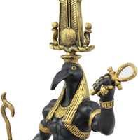 Ebros Egyptian God Ibis Headed Thoth Holding was and Ankh Statue 12" Tall Deity Patron of Magic Technology Knowledge and Riddles