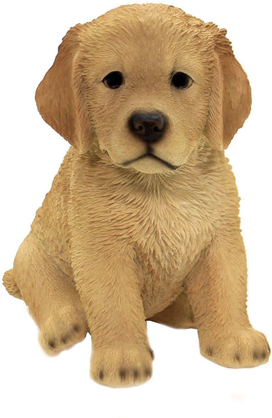 Pacific Giftware Golden Retriever Puppy Statue Realistic Glass Eyes