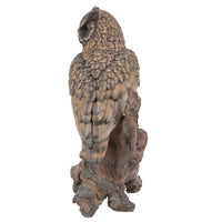 Amazing Animal Collection Bubo bubo Eurasian Eagle Owl stand on Wood 14.5 inches Figurine Statue