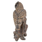 Amazing Animal Collection Bubo bubo Eurasian Eagle Owl stand on Wood 14.5 inches Figurine Statue
