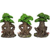Botega Distributing Forest Spirit See Hear Speak No Evil Wise Greenman Figurines Set of Three Whispering Forest