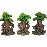 Botega Distributing Forest Spirit See Hear Speak No Evil Wise Greenman Figurines Set of Three Whispering Forest