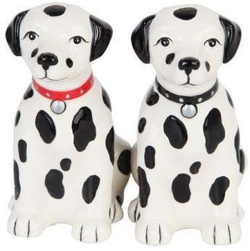 Black White Dalmatian Puppies Magnetic Salt and Pepper Shakers Home Kitchen...