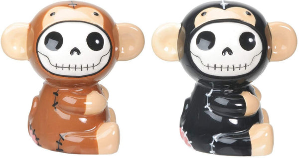 Furrybones Black and Brown Monkey Munky Ceramic Salt N Pepper Shaker