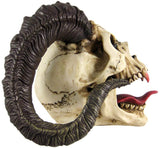 PTC 10.5 Inch Evil Ram Horned Skull with Tongue Out Figurine Statue