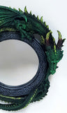 Celtic Green Woodland Dragon Protecting Wall Mirror Plaque Espejo