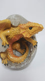 PTC 4.75 Inch Yellow Dragon Hatchling in Egg Casing Statue Figurine