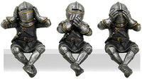 Pacific Giftware Medieval Knights See No Evil Speak No Evil Hear No Evil Whimsical Funny Knights Shelf Sitters Collectible Set