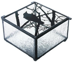YTC 4 Inch Raven on Branch Clear Glass Decoration Novelty Trinket Box