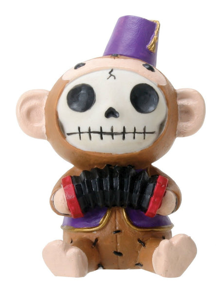 SUMMIT COLLECTION Furrybones Fez Munky Signature Skeleton in Monkey Costume Wearing Fez Hat and Vest with Accordion